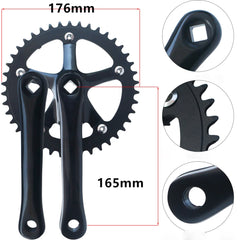 42T Lightweight Crankset – 165mm Aluminum Alloy with 130BCD