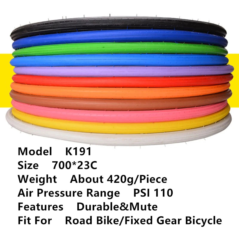 700C Colorful Road Bike Tire – 23C, 110 PSI, Durable & Quiet