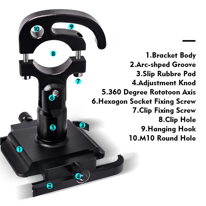 CNC Aluminum Alloy Phone Holder – Rotatable Handlebar Mount for MTB & Road Bikes