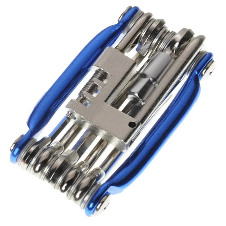 11-Function Portable Bike Repair Tool – Folding Steel Multitool for MTB & Road